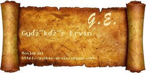 Gyökér Ervin névjegykártya
